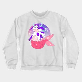 Third Eye Mermaid Cow Crewneck Sweatshirt